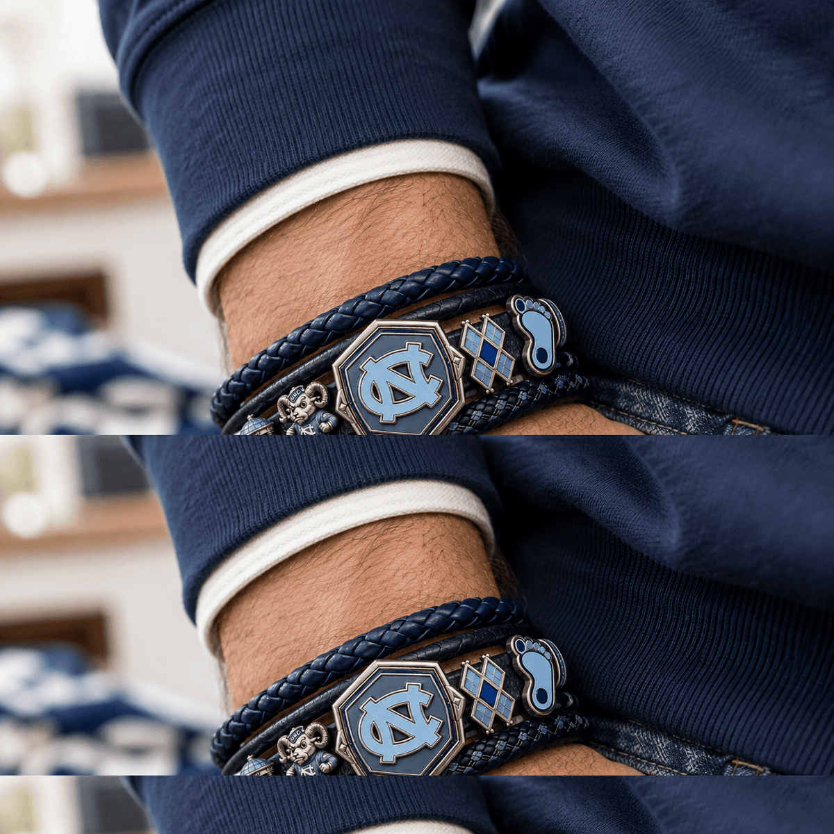 UNC Braided Bracelet Set TTNL